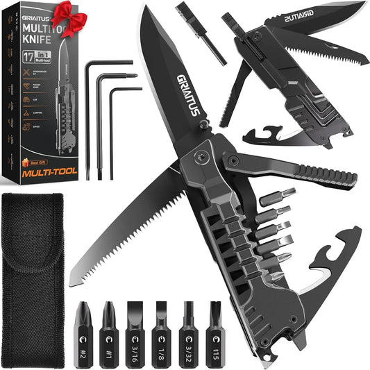 17-in-1 Multitool Knife With Fire Starter And Bottle Opener