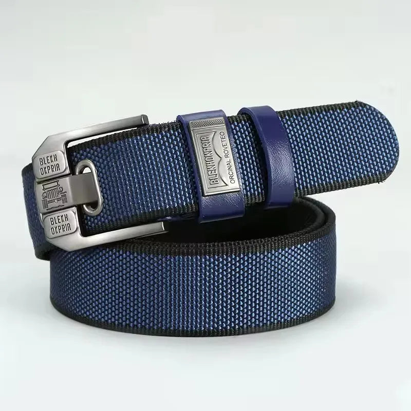 Casual Canvas Belt With Pin Buckle Mens Webbing Belt