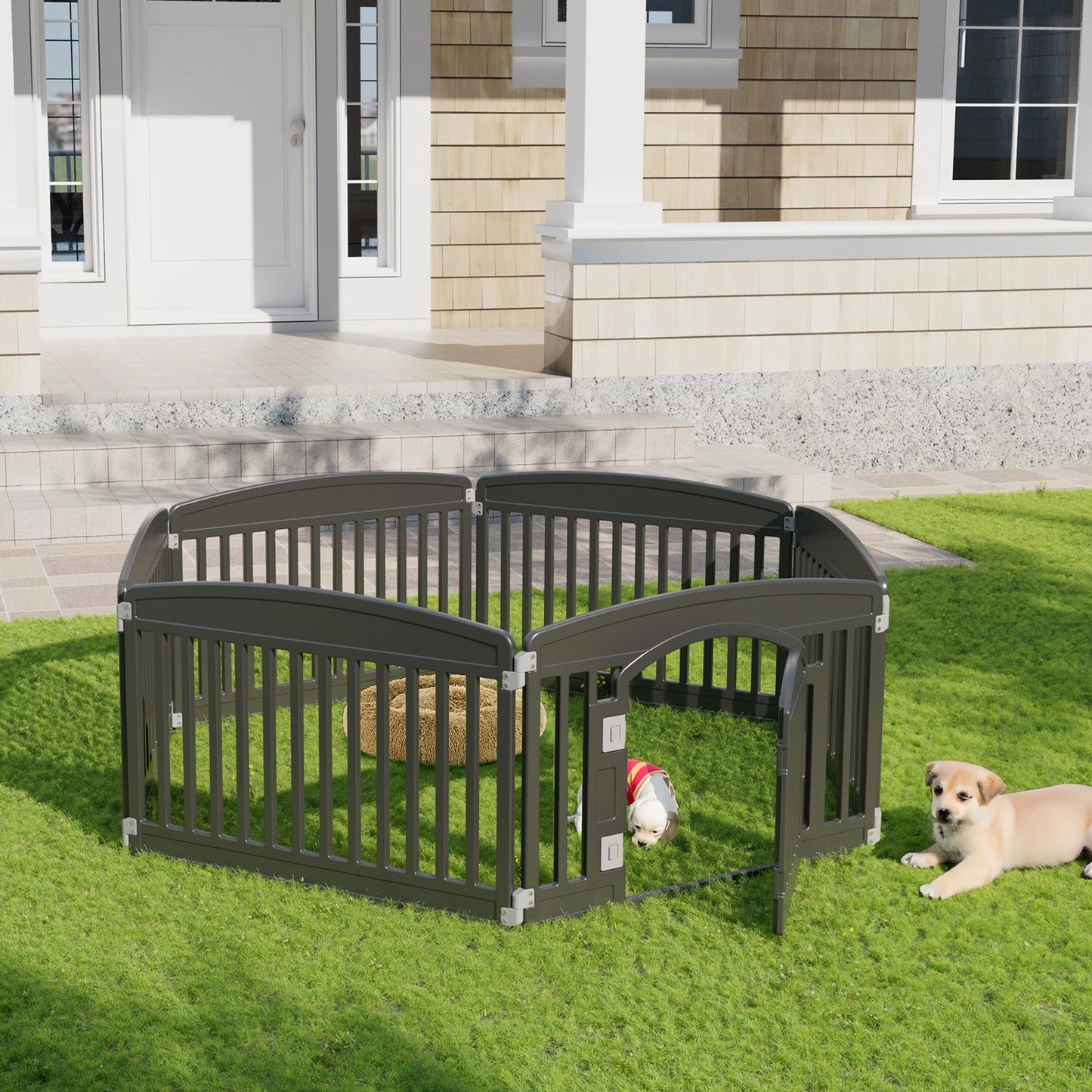 JHK Plastic Dog Playpen Durable Portable Indoor Outdoor