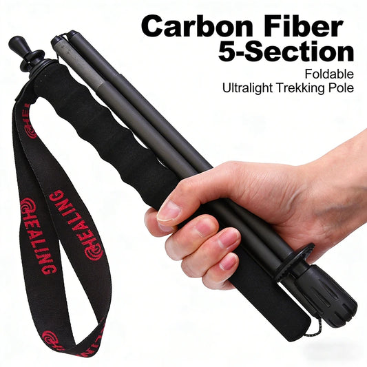 OKHEALING Ultralight Carbon Fiber Trekking Poles Foldable