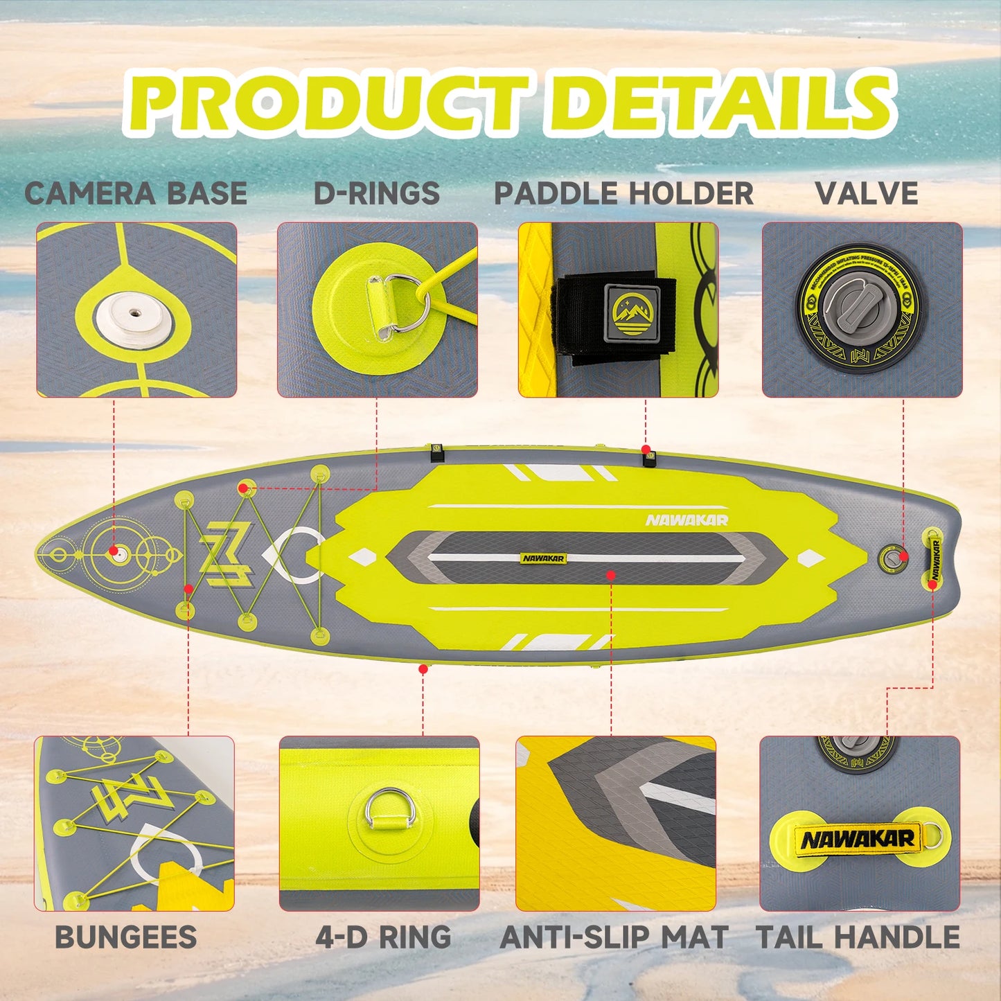 Inflatable Surfboard Hydrofoil Paddle Board For Water Sports Beginners
