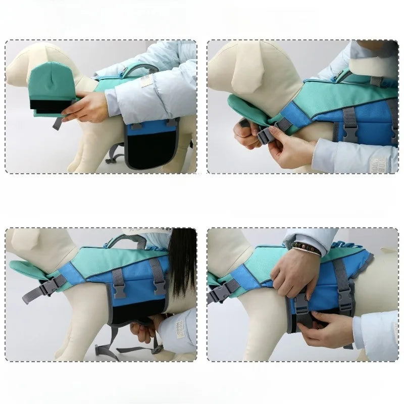 Dog Summer Life Jacket Safety Vest for Swimming and Surfing