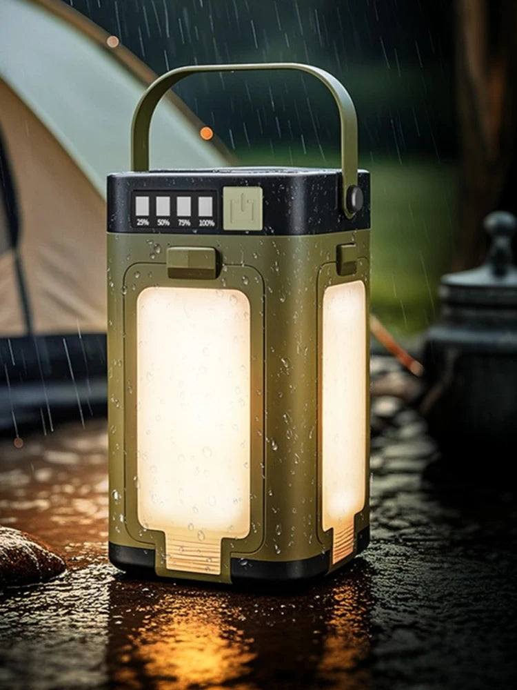 Foldable Camping Lantern With Power Bank Solar Rechargeable