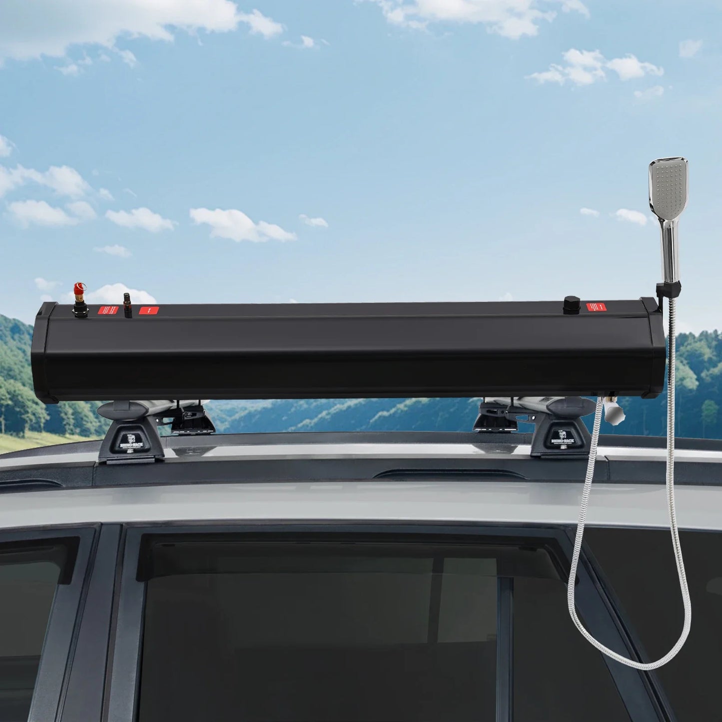 Roof Rack Mounted Pressurized Camping Shower System