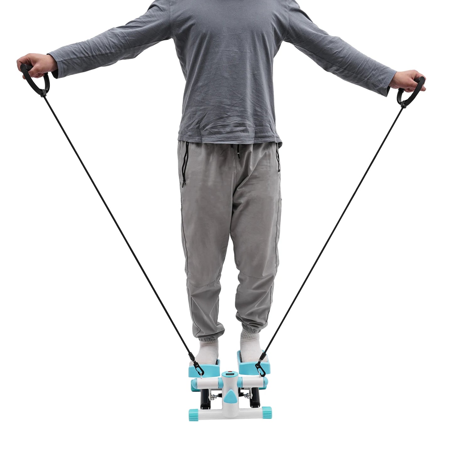 Twist Stepper Mini Exercise Machine With Resistance Bands And LED Screen