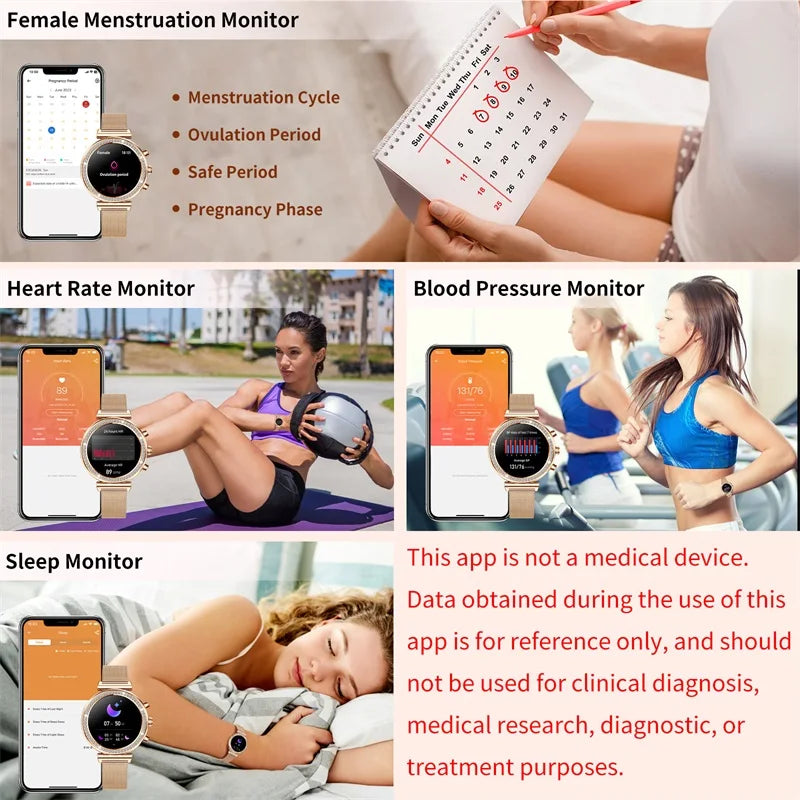 INNOFOVO Womens Smartwatch With Calls And Messages IPhone Android