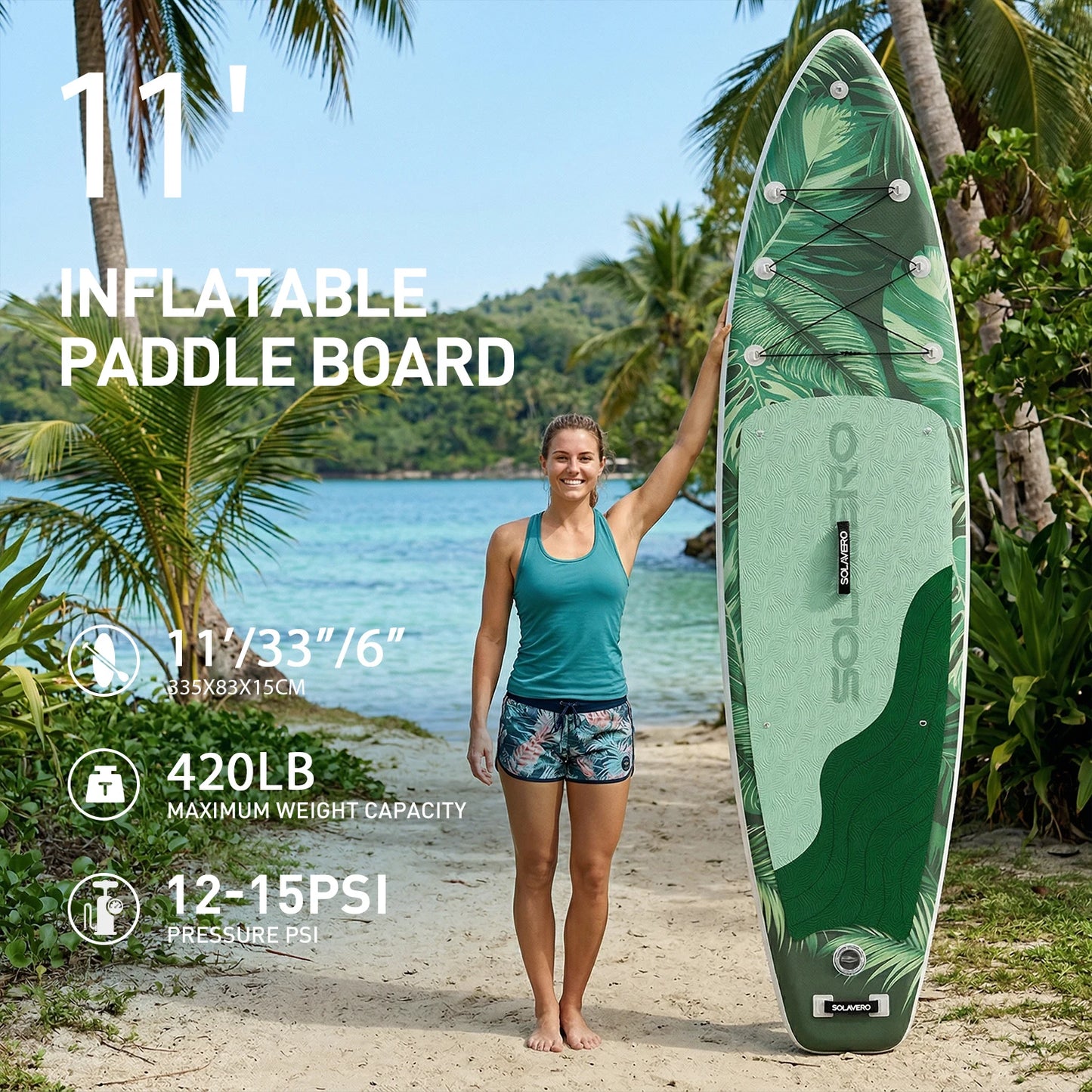Inflatable SUP Board With Accessories And Adjustable Paddle