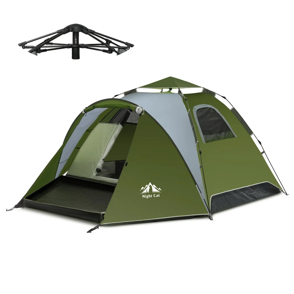 Night Cat Pop Up Tent Instant Setup Waterproof Camping Tent