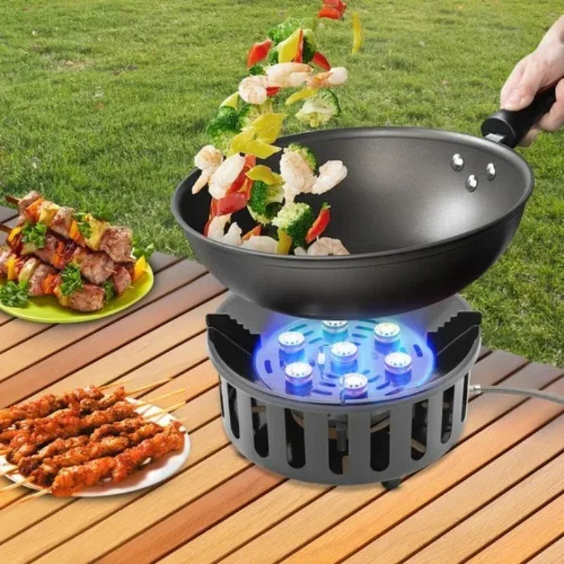 Portable Camping Stove With 3 Adapters And Windproof Electronic Ignition