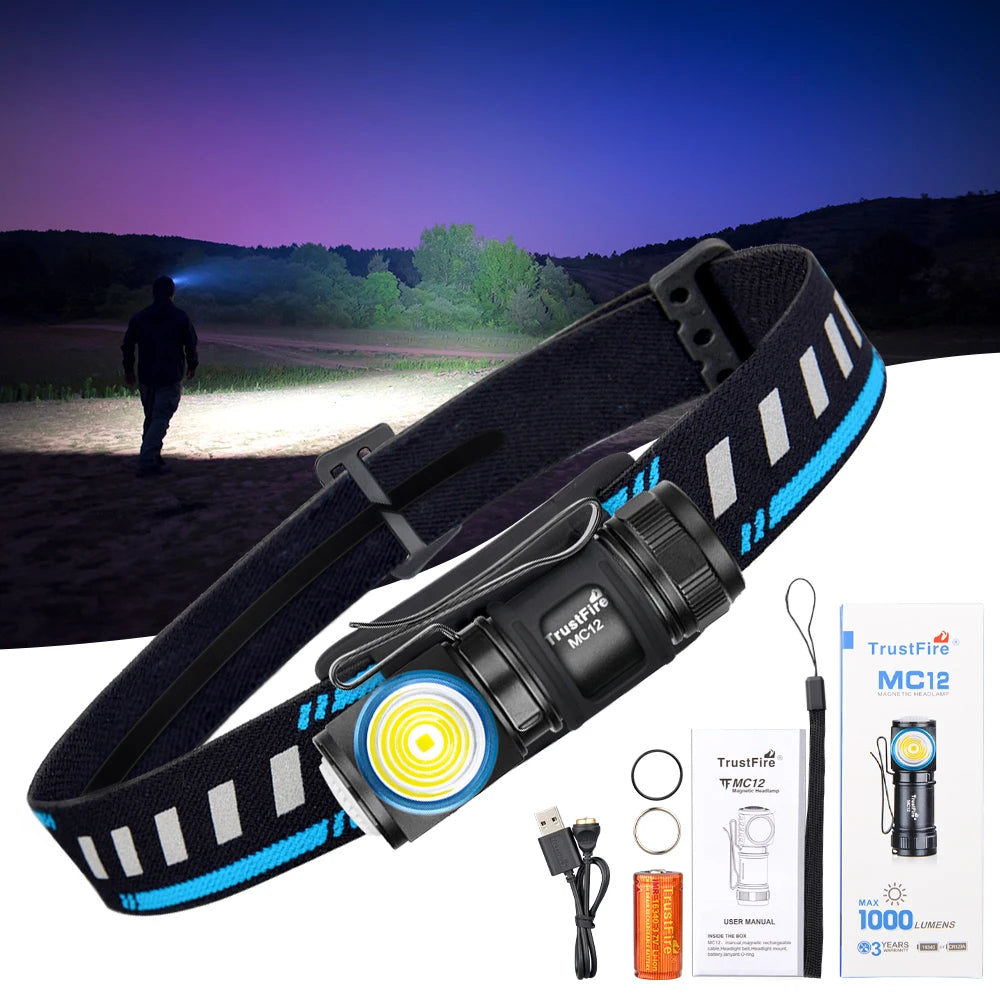 TrustFire MC12 Rechargeable 1000 Lumen LED Headlamp