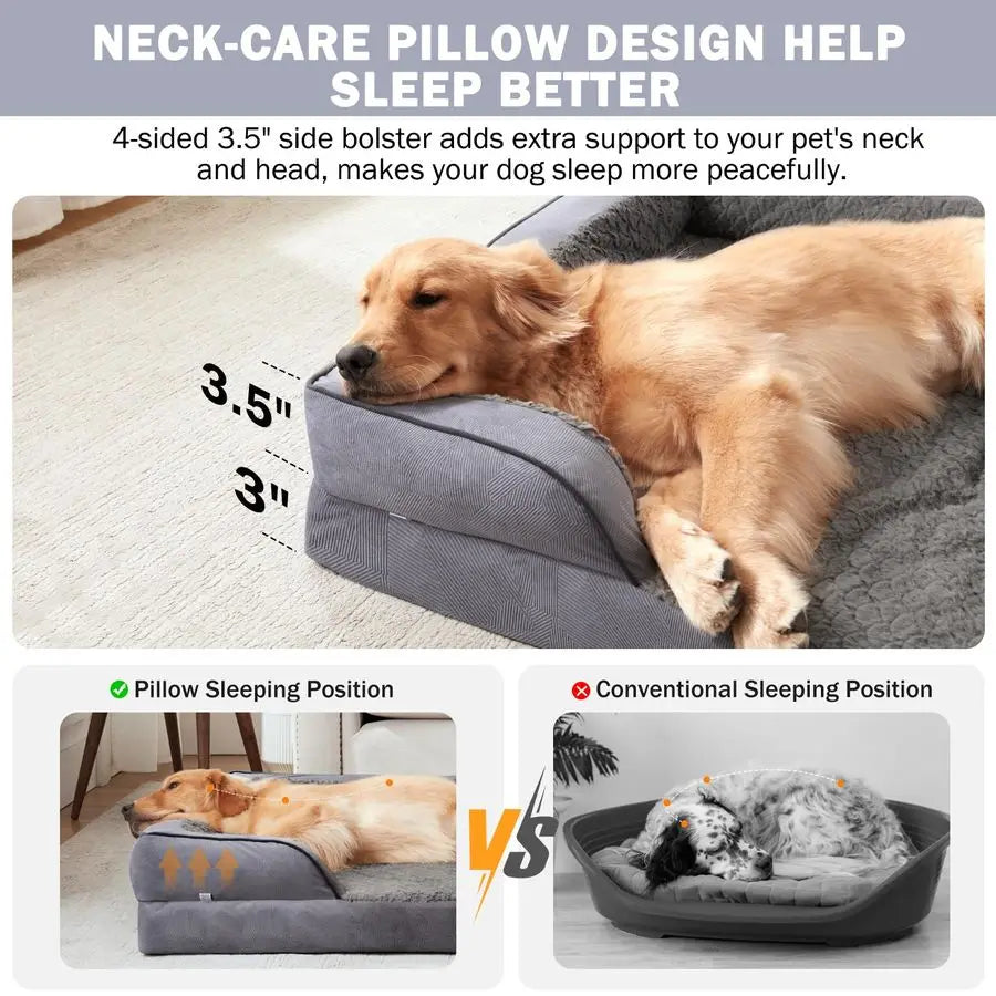 Orthopedic Dog Bed With Egg Crate Foam And Waterproof Liner