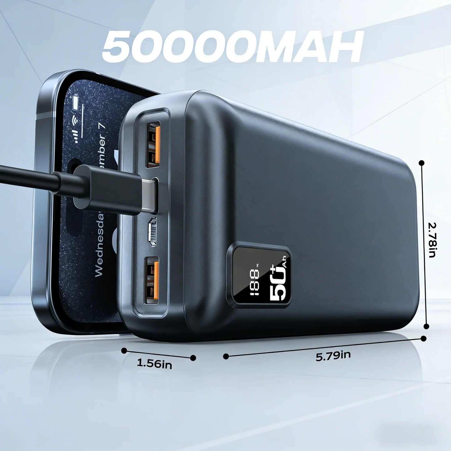 Hganus 50000mAh Power Bank 23W Fast Charge Outdoor Use