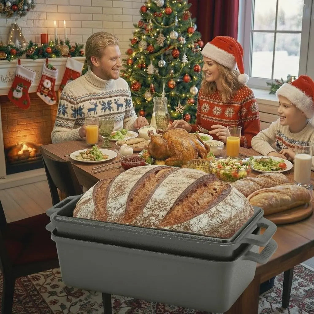 Cast Iron Loaf Pan With Lid For Even Baking Bread Cake Meatloaf