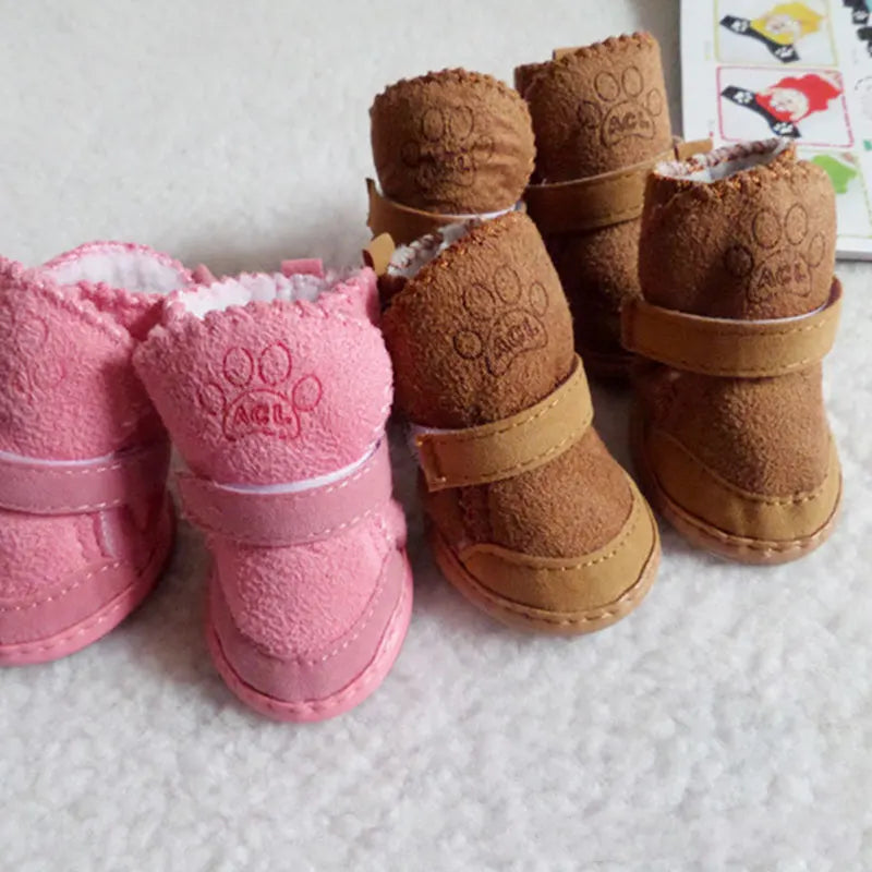 NONECN Pet Dog Shoes 4 Pack Warm Winter Boots Walking