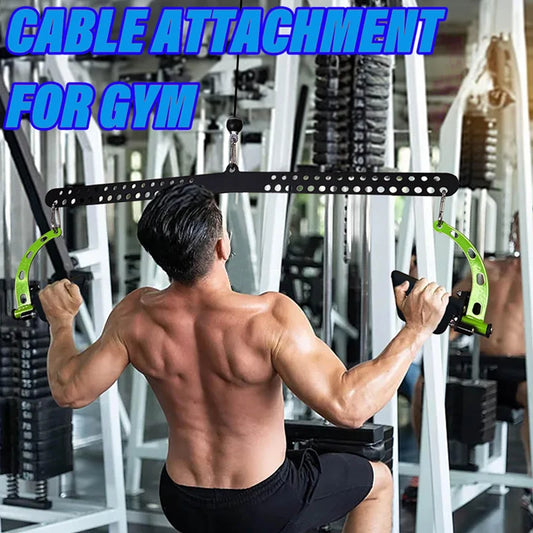 Multi-Grip Gym Pulley Handle - Strength Training Bar for Bicep & Tricep Workouts