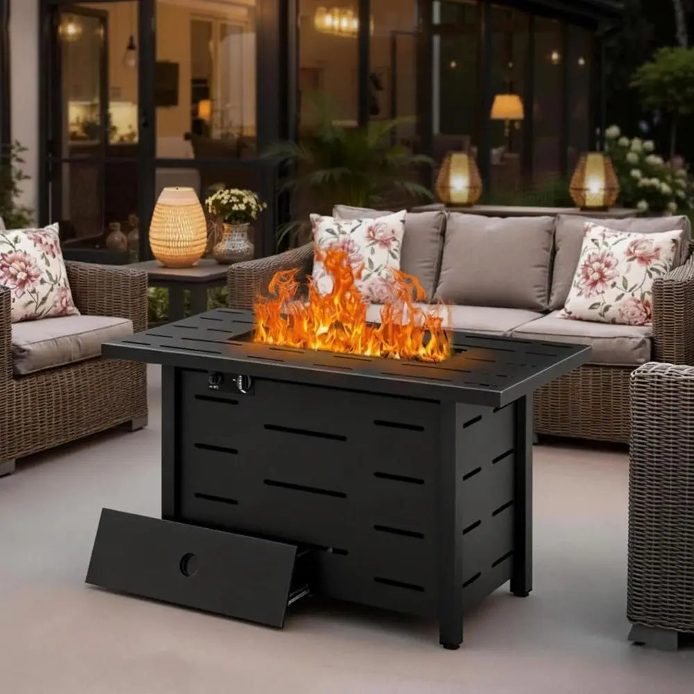 Outdoor Patio Fire Pit Table 50,000 BTU Propane Steel Smokeless Flame