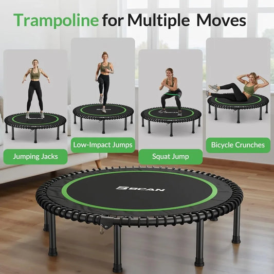 BCAN 450LBS To 550LBS Foldable Mini Trampoline For Fitness