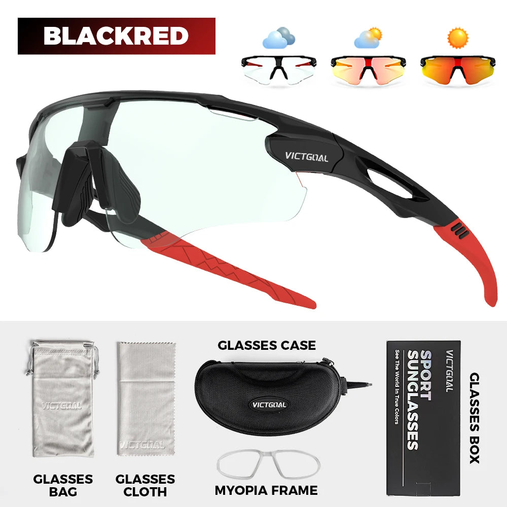 Victgoal Photochromic Cycling Sunglasses UV400 Protection For Athletes