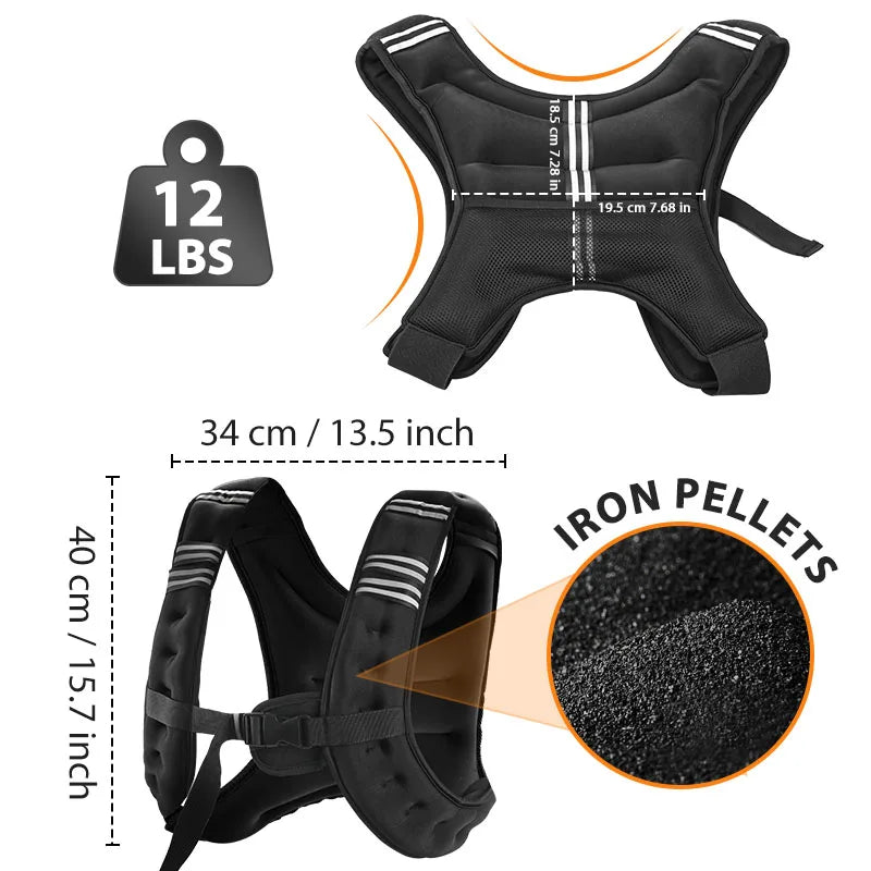 Weight Vest With Reflective Stripe For Fitness Training