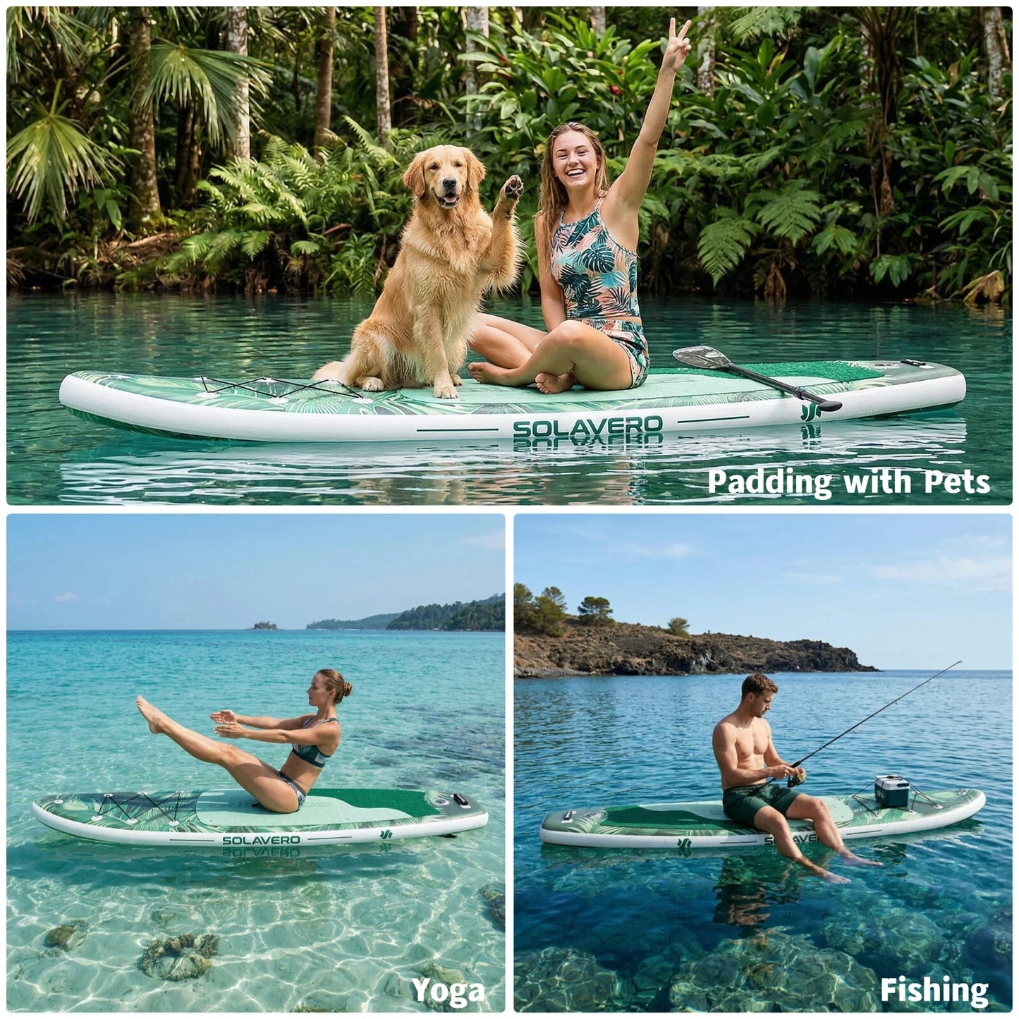 Inflatable SUP Board With Accessories And Adjustable Paddle