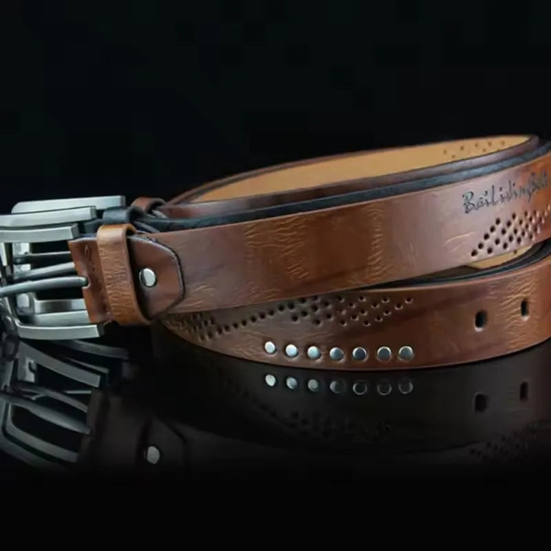 Men's PU Leather Belt With Metal Pin Buckle Casual Wear