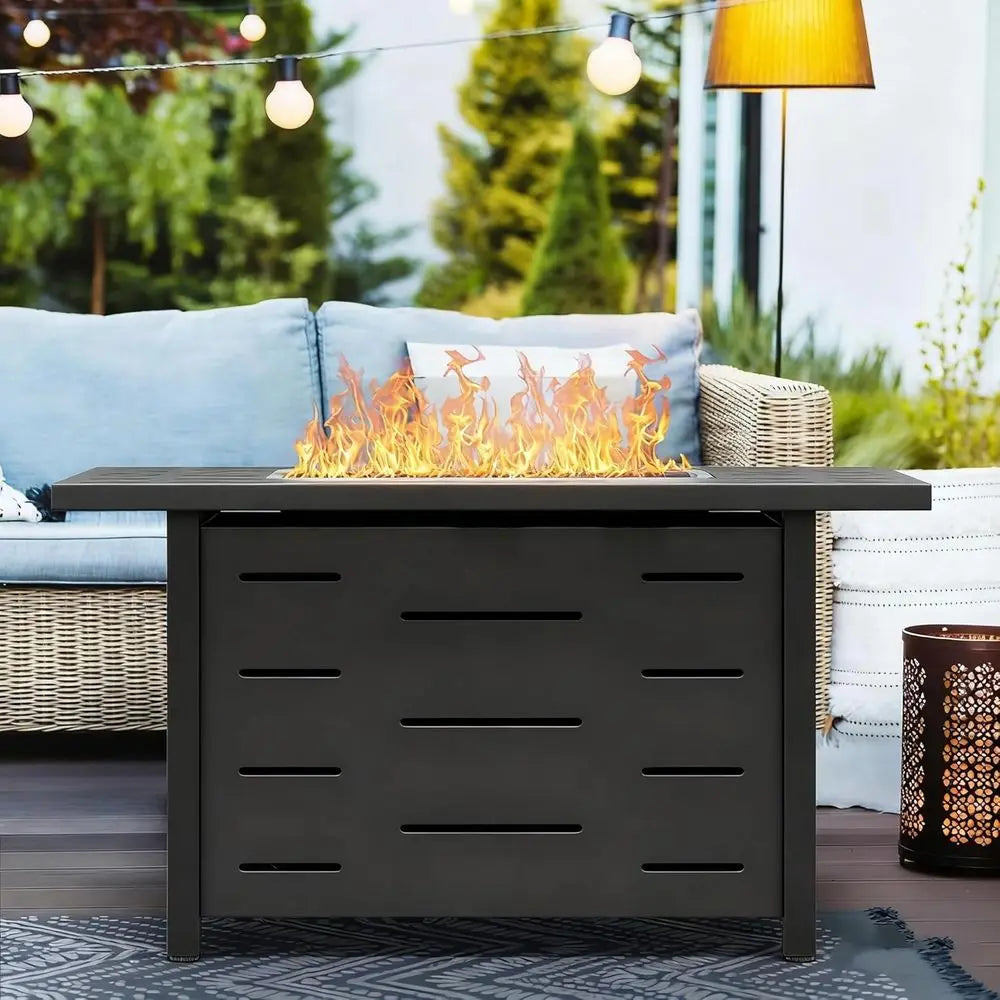 Outdoor Patio Fire Pit Table 50,000 BTU Propane Steel Smokeless Flame