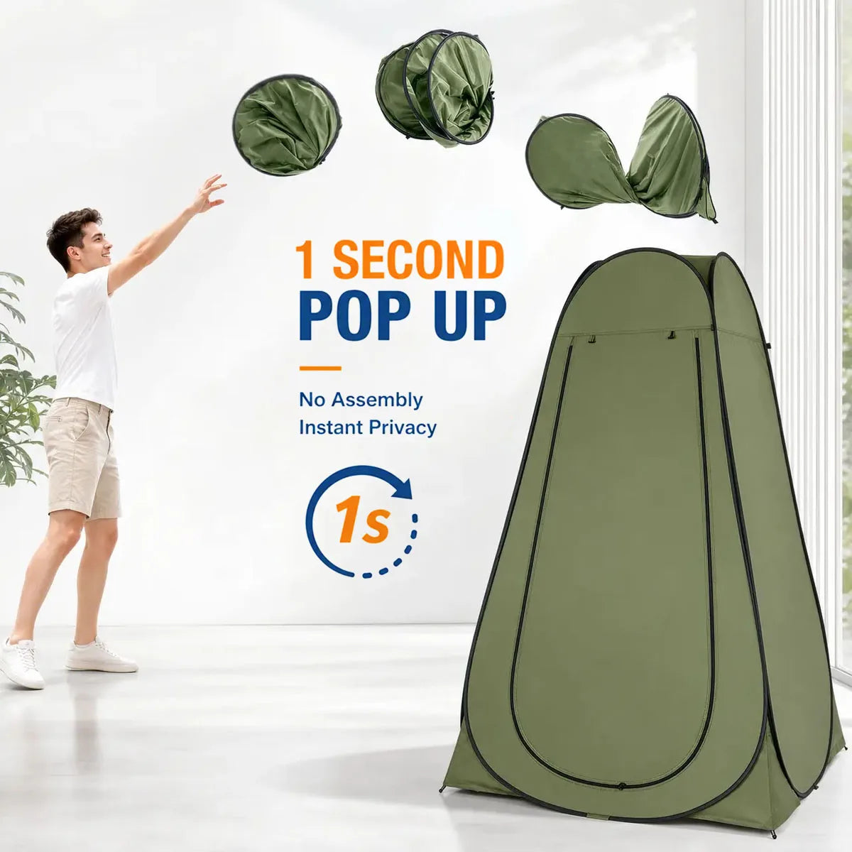 Instant Pop Up Privacy Tent With Waterproof Shower Design