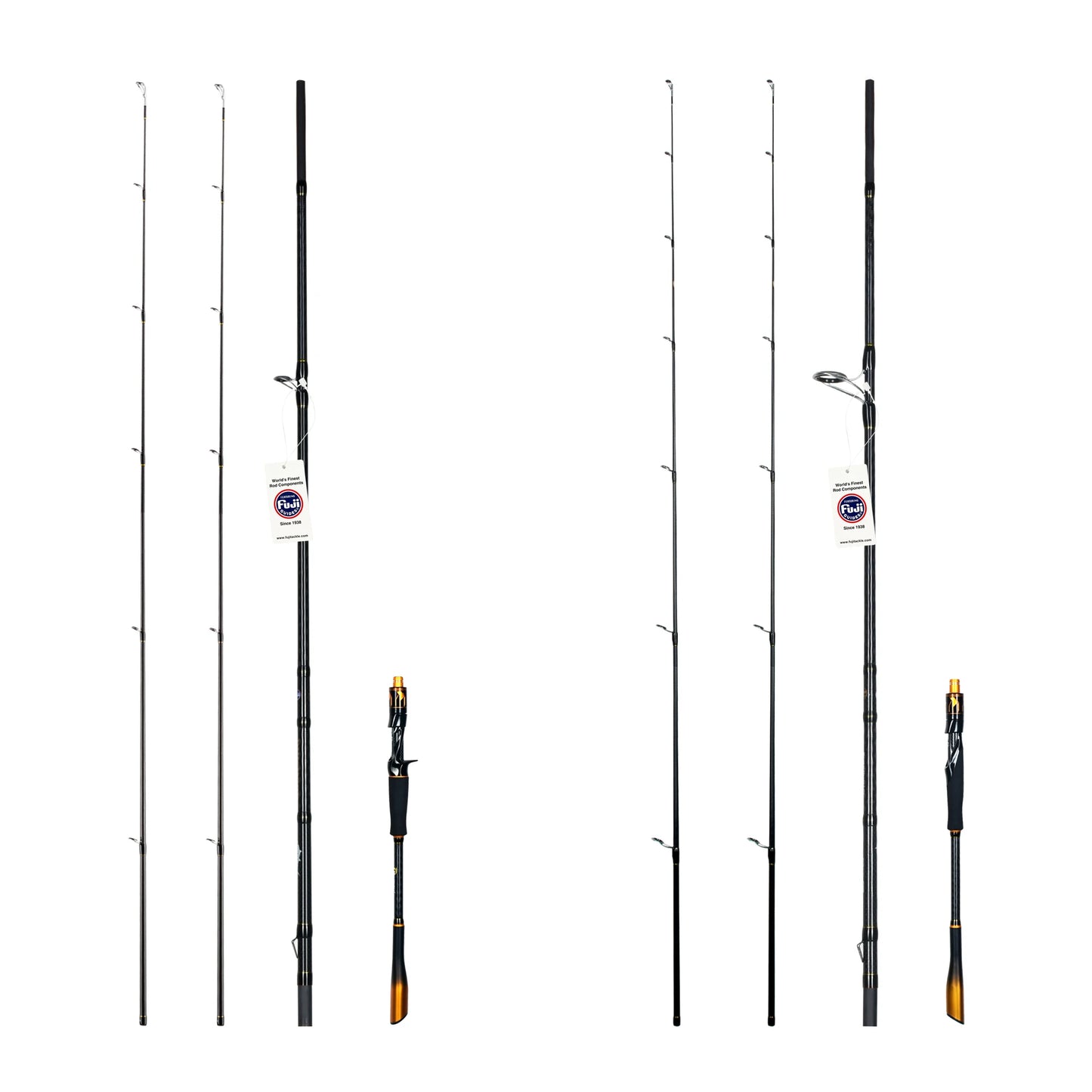 BIUTIFU Spinning Casting Rod Fuji Guide 2 Section Carbon