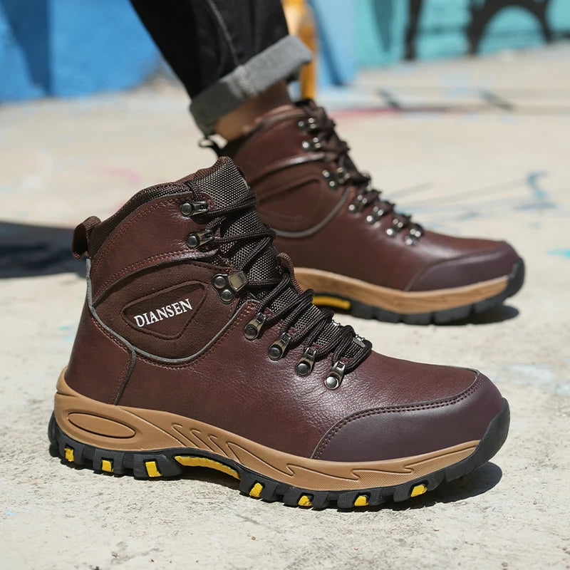VEIGAR Waterproof Leather Safety Boots For Men Industrial Work