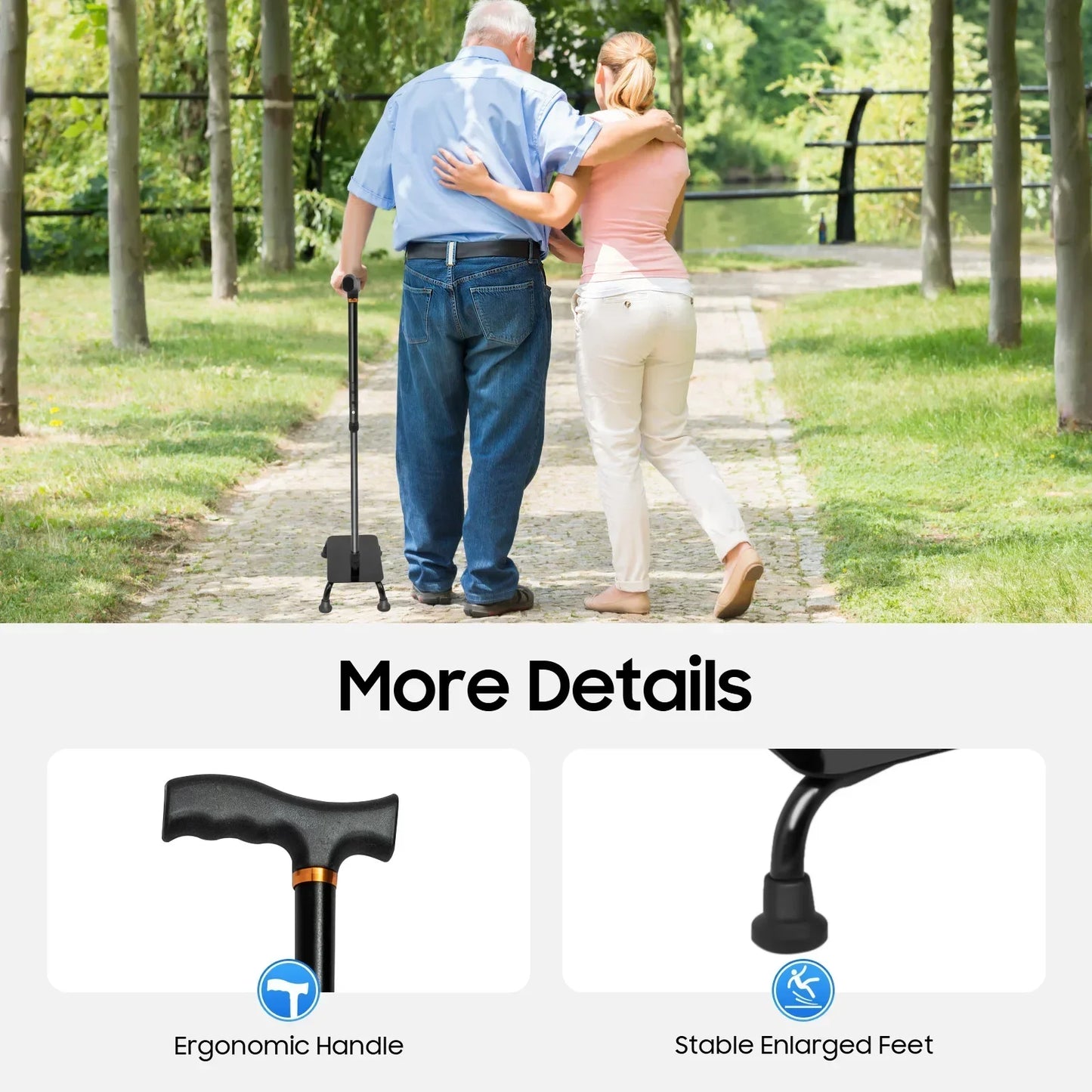 Stair Climbing Aid Cane With Base Adjustable Up To 150 Kg