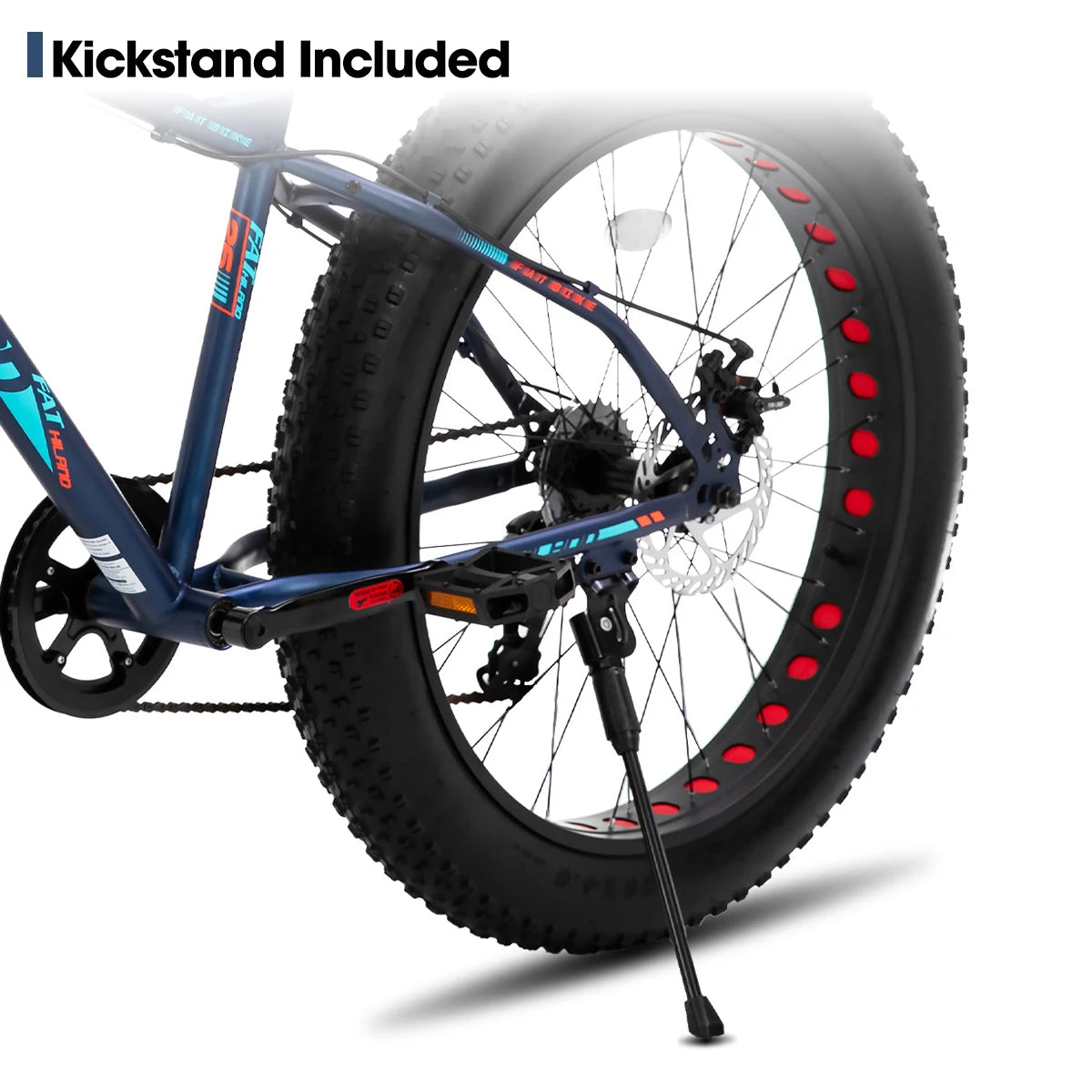 Hiland Kids Fat Tire Mountain Bike With Shimano 7 Speed Dual Disc Brakes