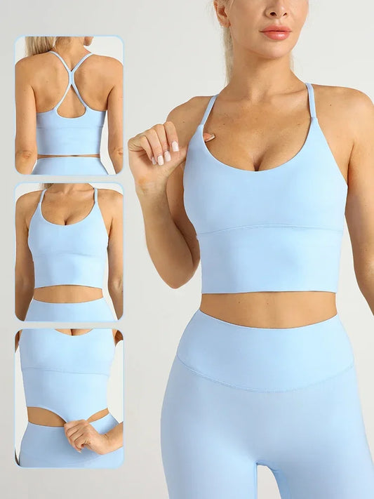 COZOKCN Cross Back Y Shape Sports Bra For Women Yoga