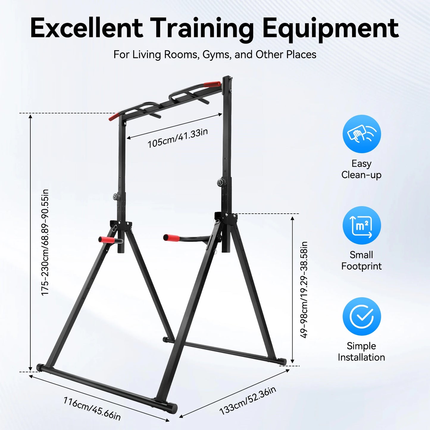 Adjustable Pull Up Bar Foldable Gym Station With Parallel Bars