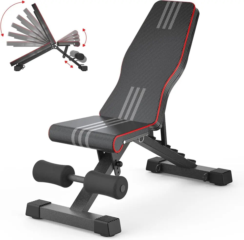 YTYIN Foldable Adjustable Weight Bench 660lb Capacity Home Gym