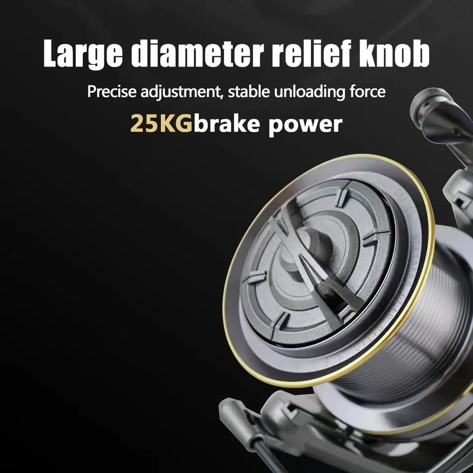 Stainless Steel Bearing Spinning Fishing Reel With 25Kg Drag Saltwater