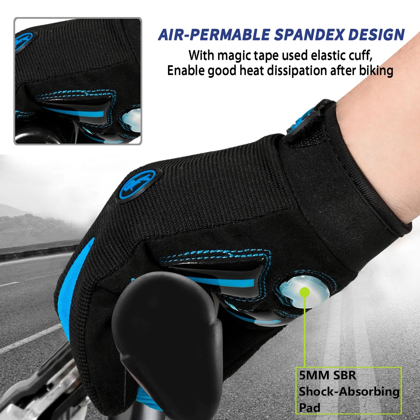 MOREOK Racing Gloves Motocross Breathable Non Slip MTB Cycling Touch Screen