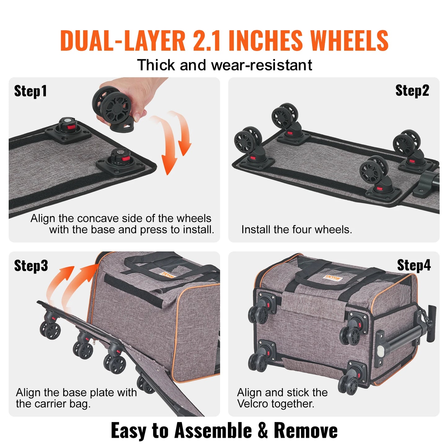 Airline Approved Rolling Pet Carrier For Cats And Dogs With Wheels Handle Bowl