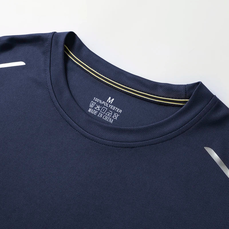 Reflective Sport Gym T Shirt Men Quick Dry Long Sleeve