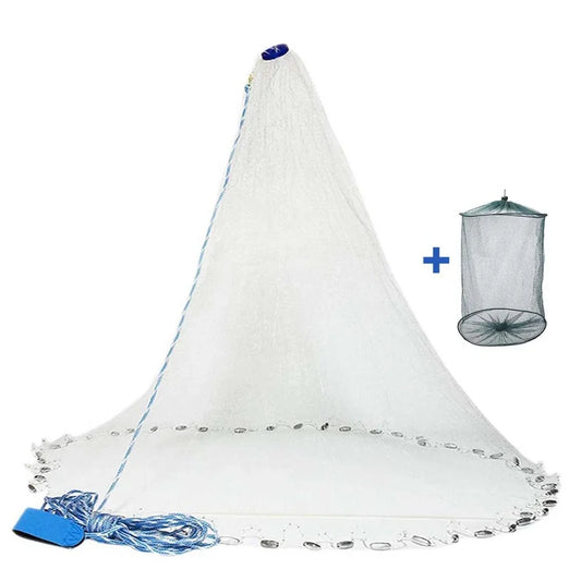 Saltwater Casting Net For Bait Shrimp With Zinc Sinkers