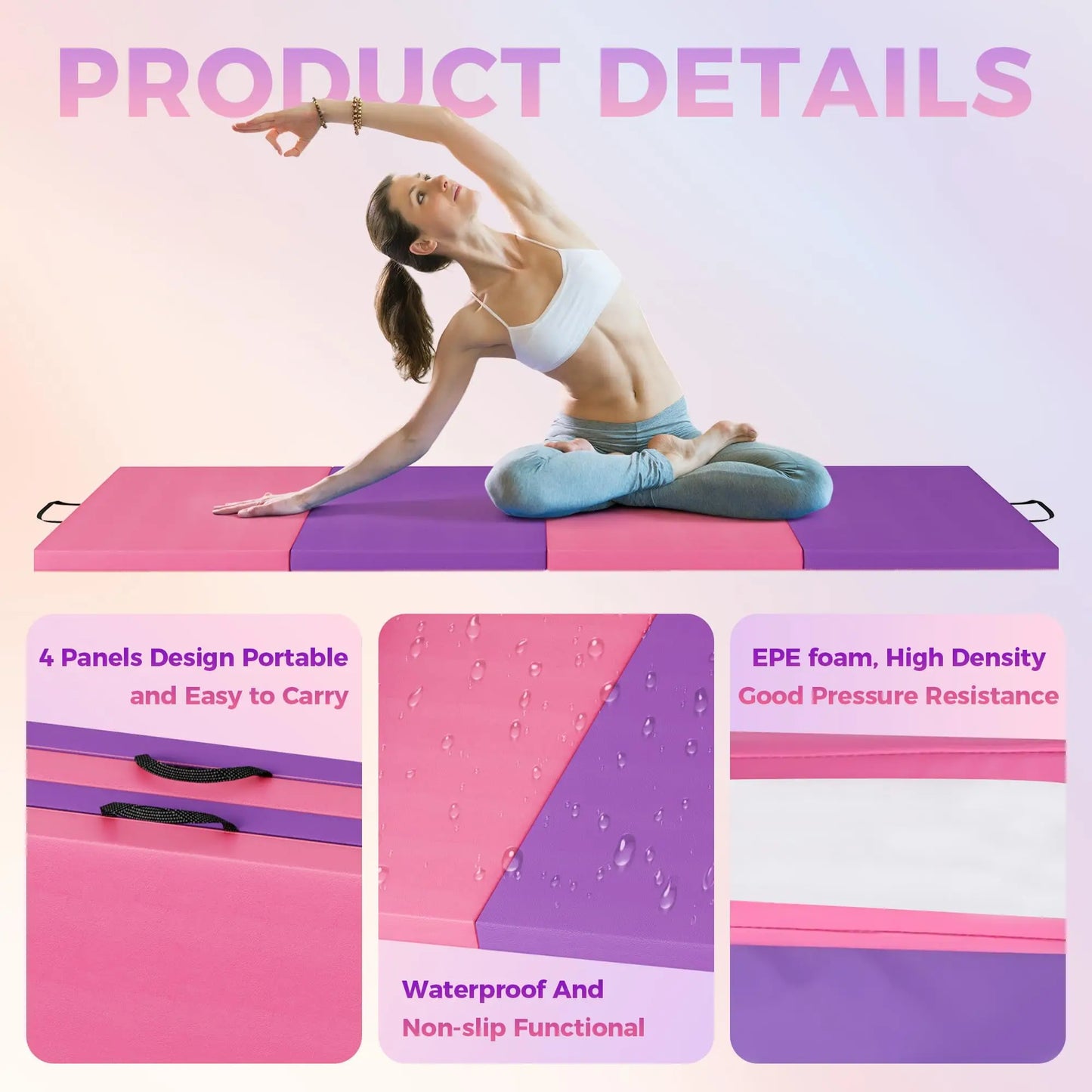 HiMISS Gymnastics Mat 4 Fold 5 Fold Tumbling Exercise Mats