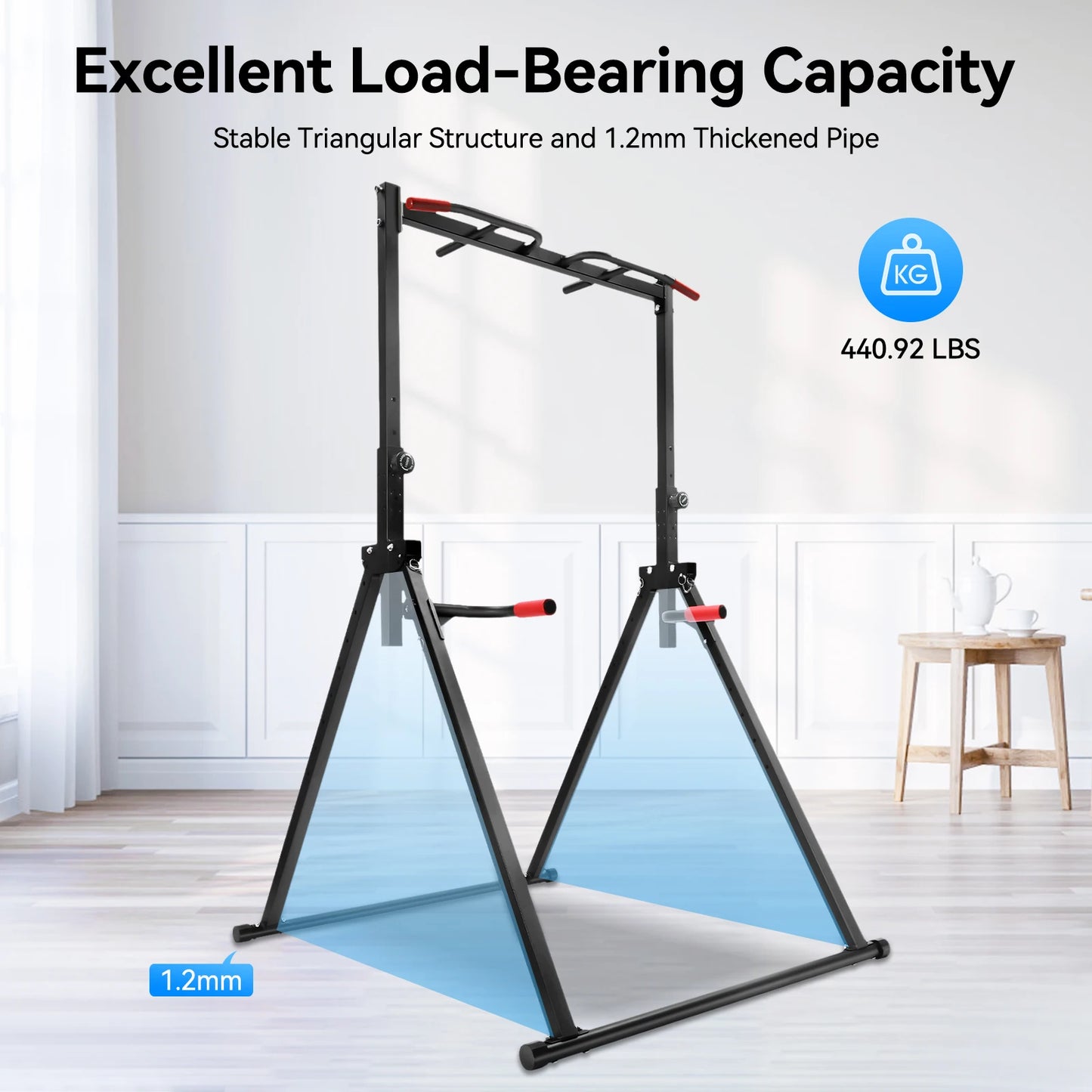 Adjustable Pull Up Bar Foldable Gym Station With Parallel Bars