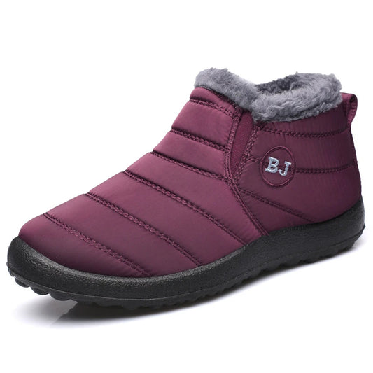 HAJINKCN Men's Ankle Winter Boots Waterproof Fur Lined