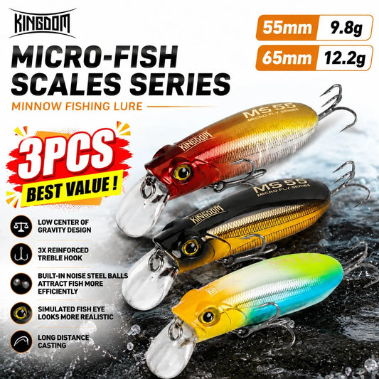 Kingdom Sinking Floating Minnow Lure Set For Sea Bass Trout