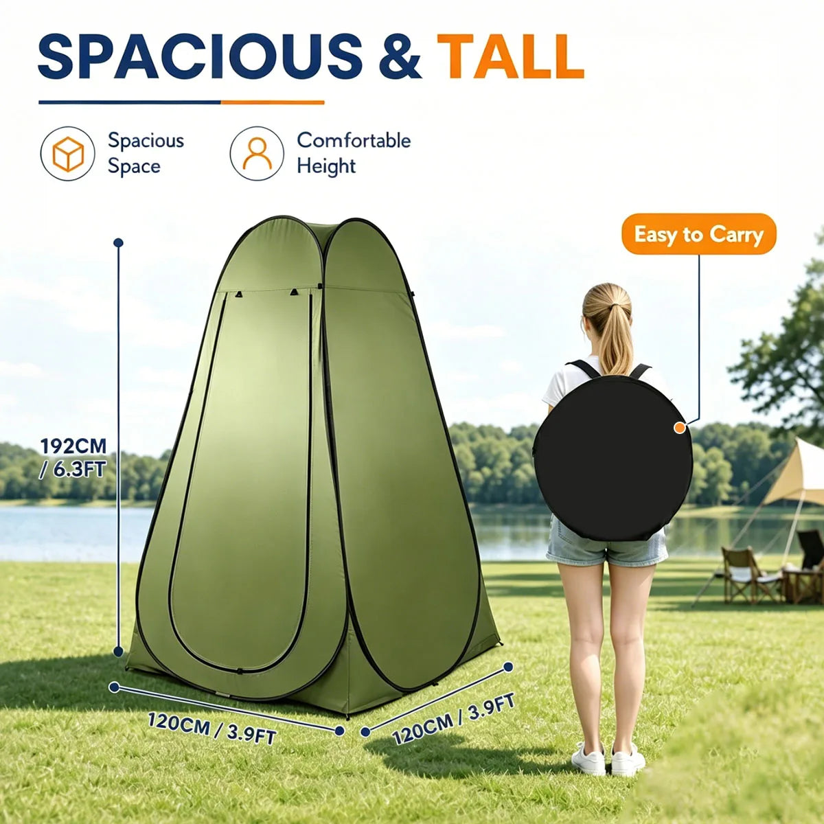 Instant Pop Up Privacy Tent With Waterproof Shower Design