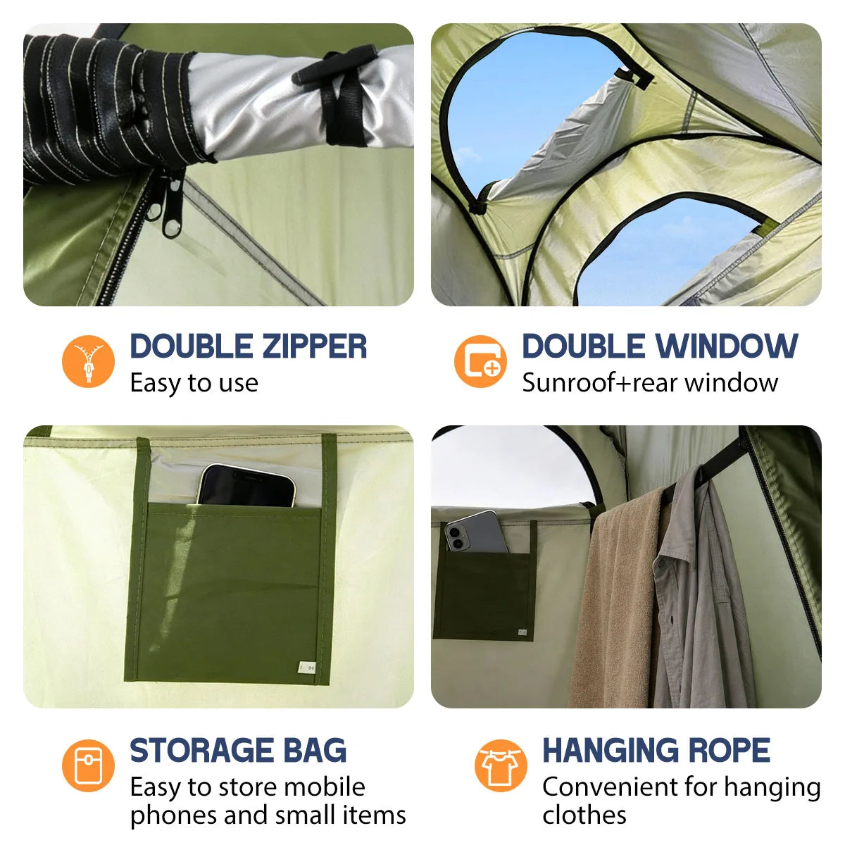 Instant Pop Up Privacy Tent With Waterproof Shower Design