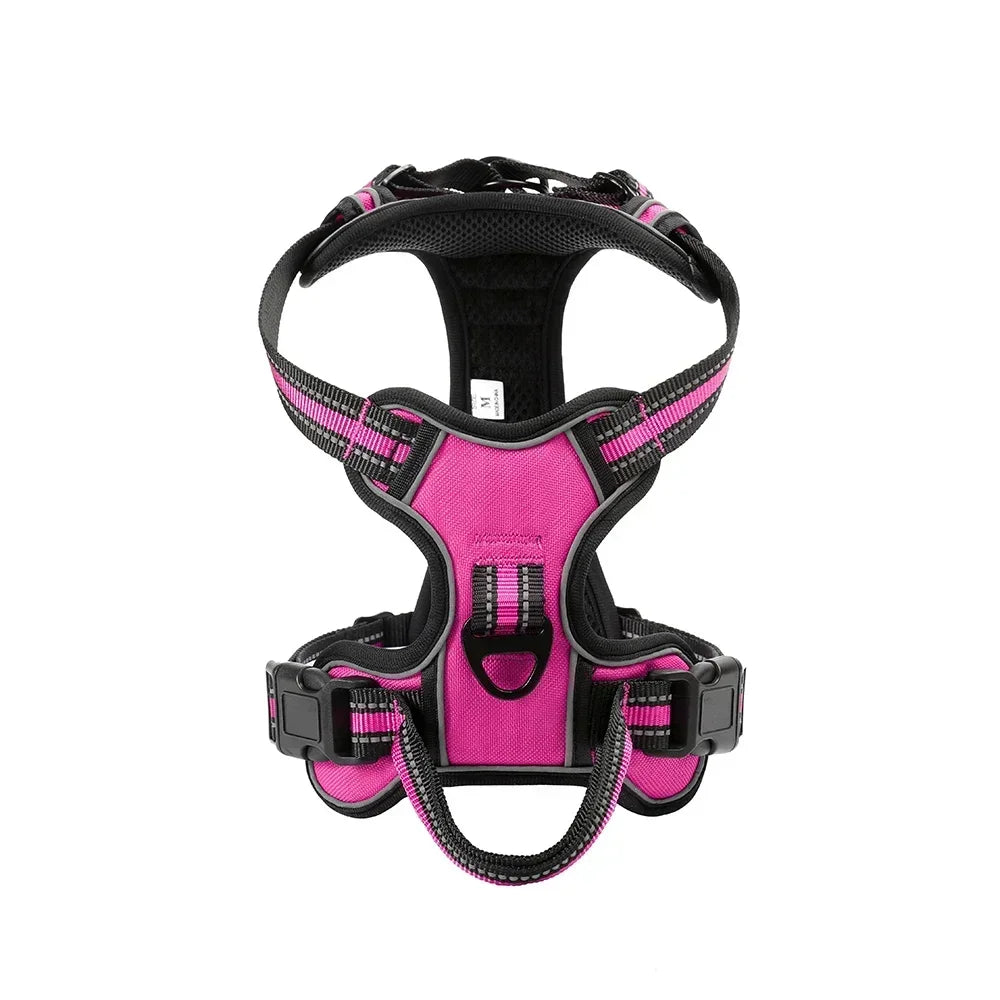 None CN Adjustable Nylon Dog Harness Reflective Soft Breathable No Pull