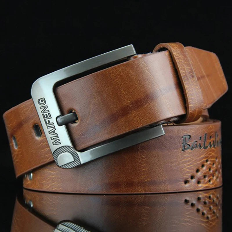 Men's PU Leather Belt With Metal Pin Buckle Casual Wear