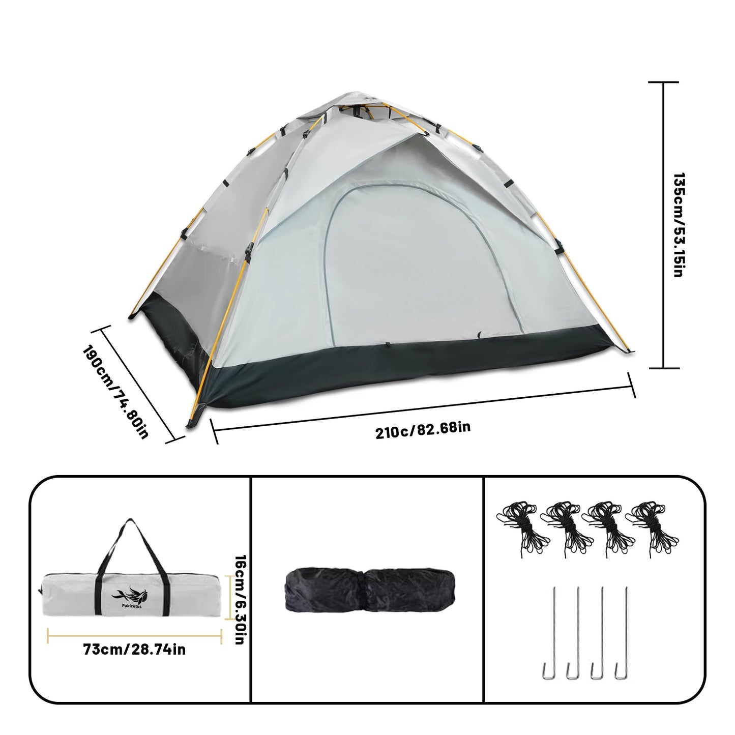 Pakicetus Windproof Camping Tent, Easy Setup, Lightweight Outdoor Shelter