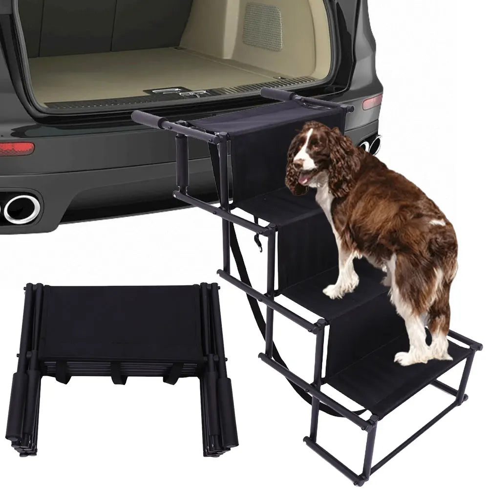 Pet Ramp Four Steps Folding Portable Nonslip Dog Cat Car Steps