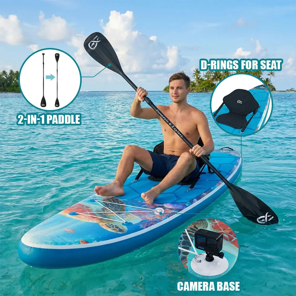 InnoExpo Inflatable Stand Up Paddle Board With Non-Slip Deck And Accessories